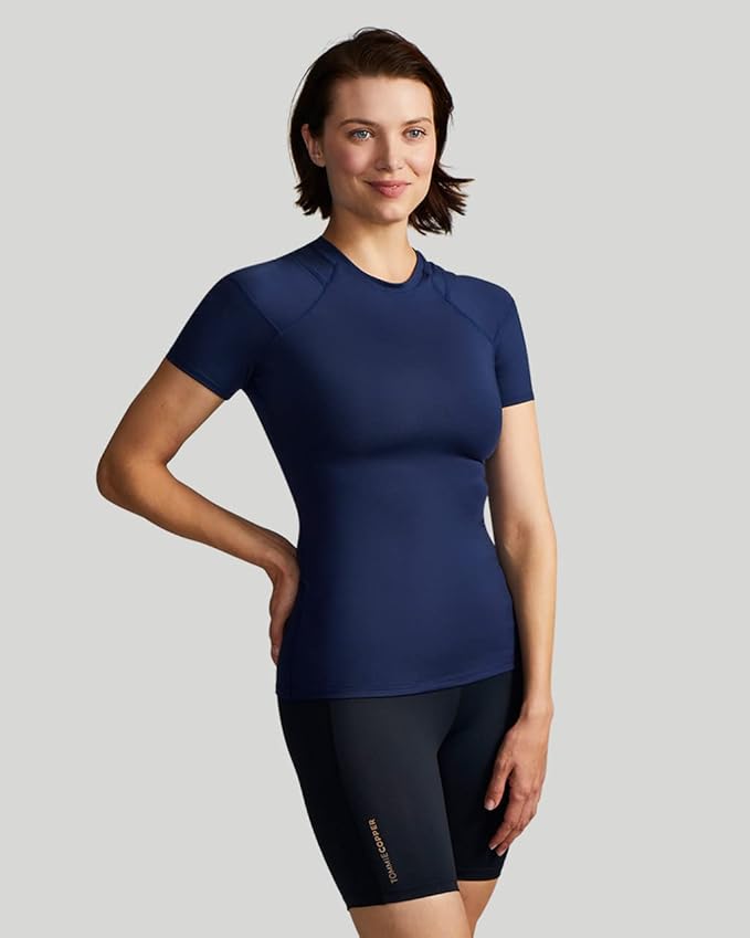 Tommie Copper Shoulder Support Shirt for Women, Posture Corrector Compression Shirt with UPF 50 Sun Protection