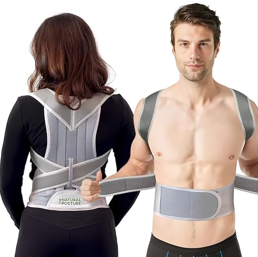 The Natural Posture Posture Corrector for Men and Women - Lumbar Back Brace and Shoulder Straightener - Helps Provide Lower Back Support and Relief - Adjustable, Comfortable and Easy to Wear