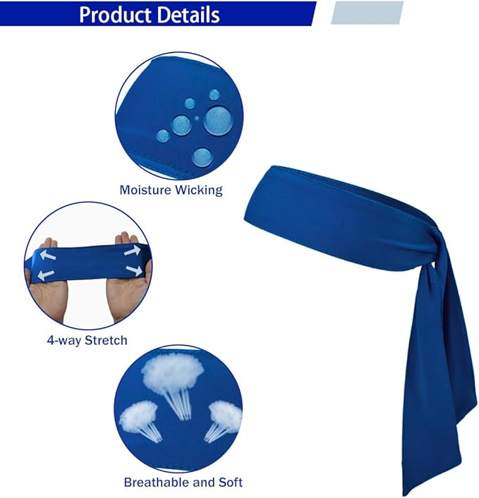 Sport Tie Headbands Tennis Head Tie for Men Women Sports Fans Ninja Soccer Basketball Teams Head Ties Halloween