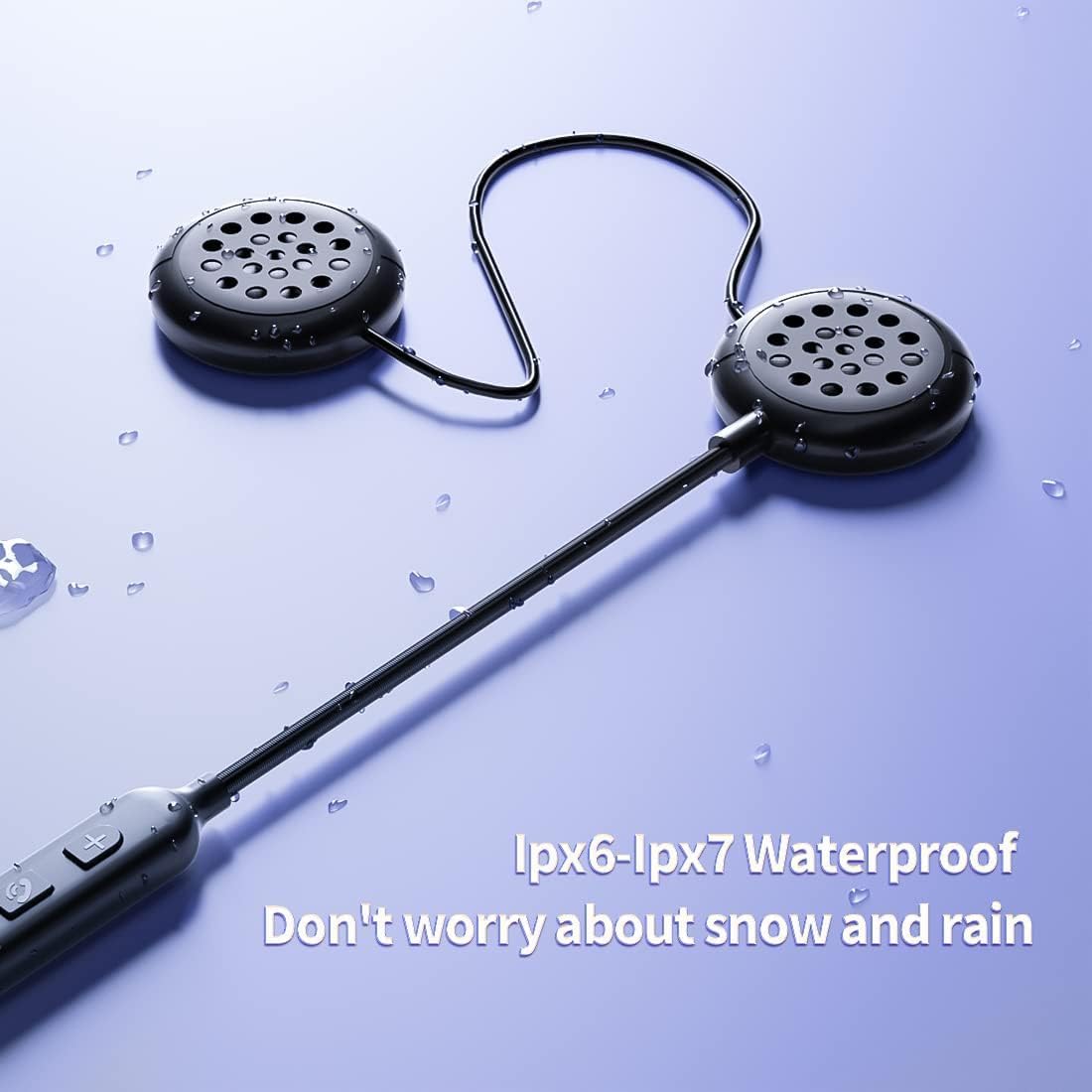 Motorcycle Helmet Bluetooth Headset,Bluetooth Helmet Speakers,Helmet Headphones High Sound Quality System 90 Hours Playing time IP67 Waterproof Ultra Thin Earphone Riding/Skiing