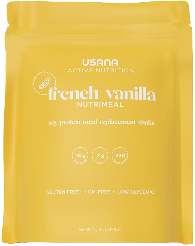 USANA Nutrimeal Meal Replacement Shake - French Vanilla - NON-GMO - Gluten Free - Low Glycemic - 540 Grams - 9 Servings