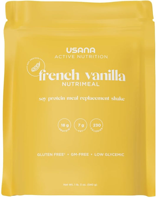 USANA Nutrimeal Meal Replacement Shake - French Vanilla - NON-GMO - Gluten Free - Low Glycemic - 540 Grams - 9 Servings