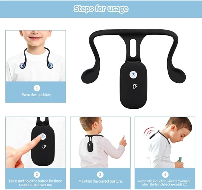 Intelligent Posture Corrector and Trainer for Back, Hanging Neck Posture Trainer Rechargeable Silicone Automatic Induction Posture Corrector
