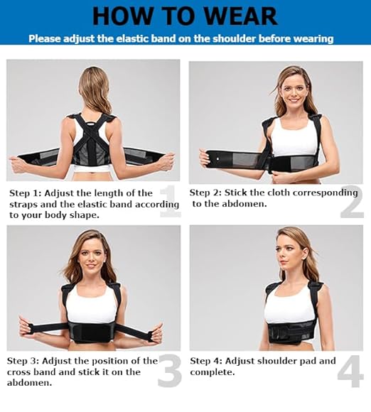 Posture Corrector for Men, and Women, Best suit for Slim body type, Comfortable Upper and Back Brace, Adjustable Back Straightener Support for Back, Shoulder and Neck, Breathable Back Brace, Spine Pain Relief (Medium)