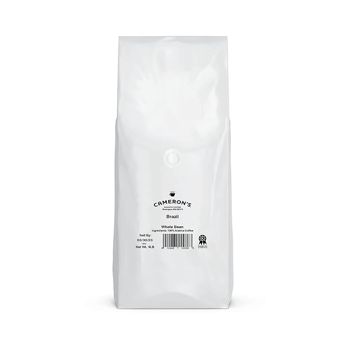 Cameron's Coffee Roasted Whole Bean Coffee, Brazil, 4 Pound