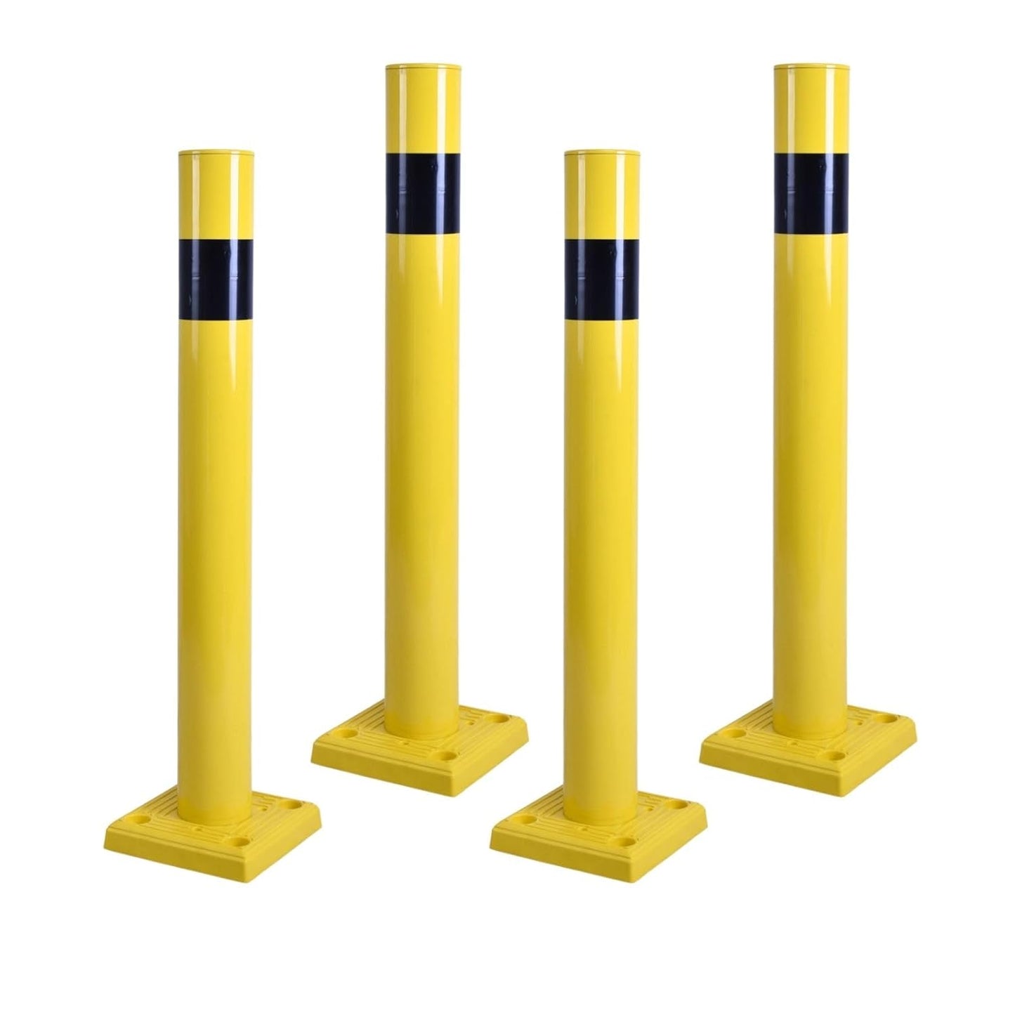 4 Pack 4" Diameter SpringBack Safety Bollard Post with 4 Anchor Bolts for Parking Garage, Warehouse, Driveway & Outdoor Use (36"H 4Pack)