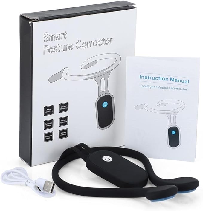 Intelligent Posture Corrector and Trainer for Back, Hanging Neck Posture Trainer Rechargeable Silicone Automatic Induction Posture Corrector