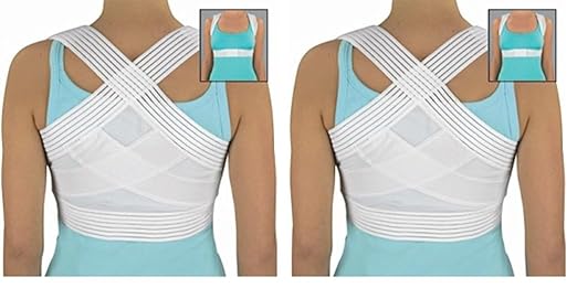 DMI Posture Corrector, Unisex, White, Criss-Cross Foam Bands, Extra Large, 46" to 48" Chest Size (Pack of 2)