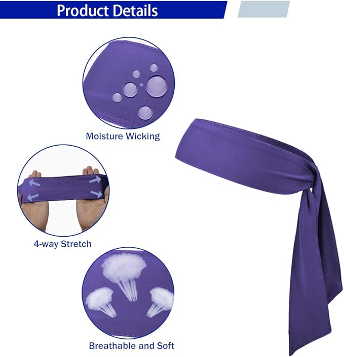 Sport Tie Headbands Tennis Head Tie for Men Women Sports Fans Ninja Soccer Basketball Teams Head Ties Halloween