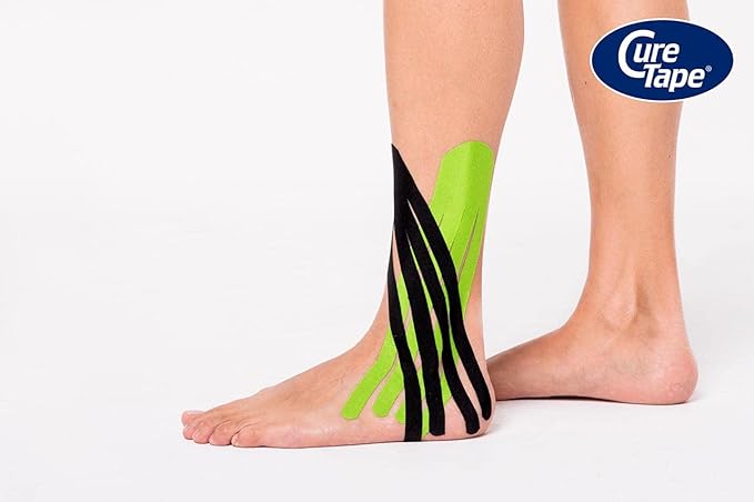 CureTape Sports | Kinesiology Tape for Muscle & Joint Pain | Elastic Therapeutic Tape | Waterproof Athletic Tape | Medical K Tape | 30% Stronger Adhesion | Lime | 2inx16ft | (Pack of 1)