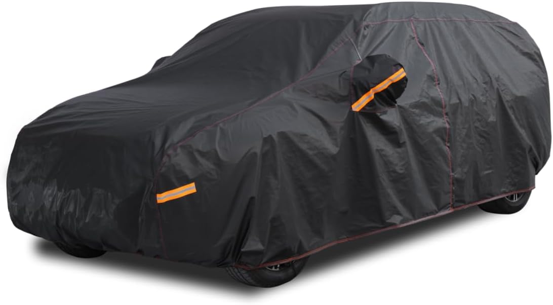 6 Layer Heavy Duty SUV Car Cover Waterproof All Weather Protection with Cotton Liner, Universal Fit Nissan Kicks, Subaru Crosstrek, Jeep Compass Liberty, Kia Soul Sportage