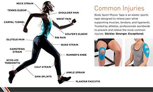 Body Sport Physio Tape, Kinesiology Tape to Support Muscles and Joints