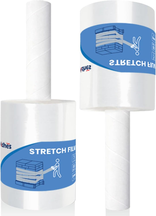 ADHES Mini Hand Stretch Wrap Film, 5 Inch x 1000 Feet 80 Gauge Industrial Strength Stretch Film, Shrink Wrap Roll for Packing, Pallet, Furniture Wrapping Moving & Protection