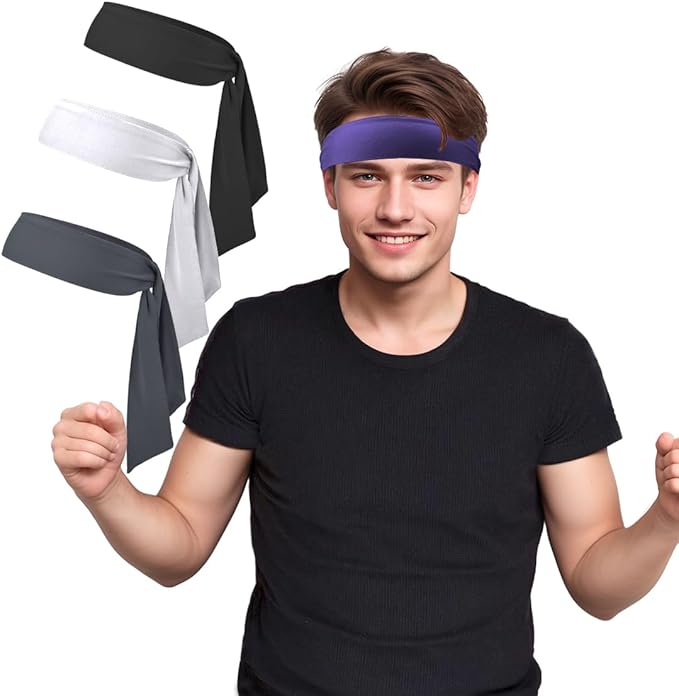 Sport Tie Headbands Tennis Head Tie for Men Women Sports Fans Ninja Soccer Basketball Teams Head Ties Halloween