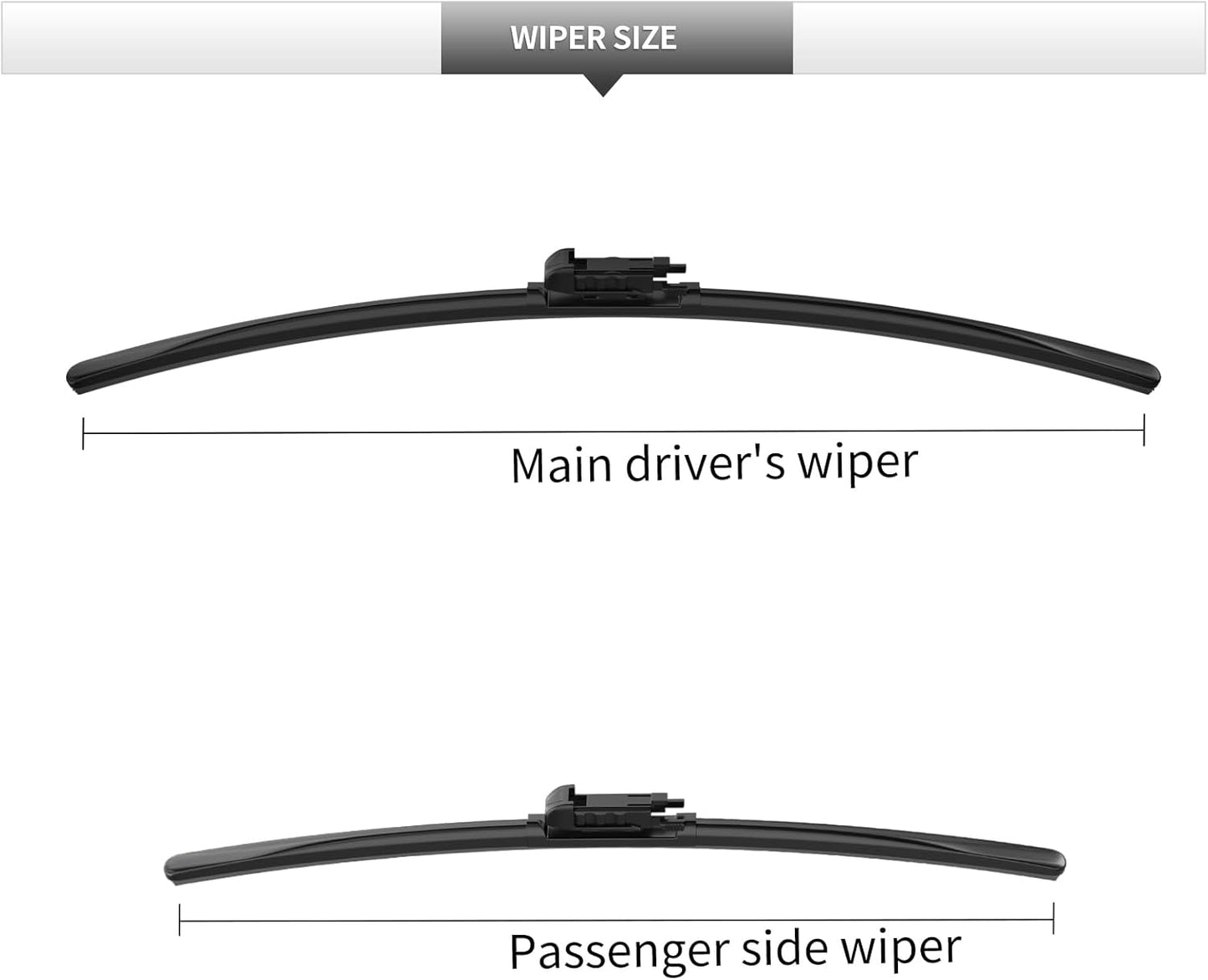 Front Windshield Wipers, 2-Piece Set for BMW 3 Series 330i 330e M340i 2019 2020 2021 2022 2023 2024 2025, Automotive Replacement Front Wiper Blades for Car Window