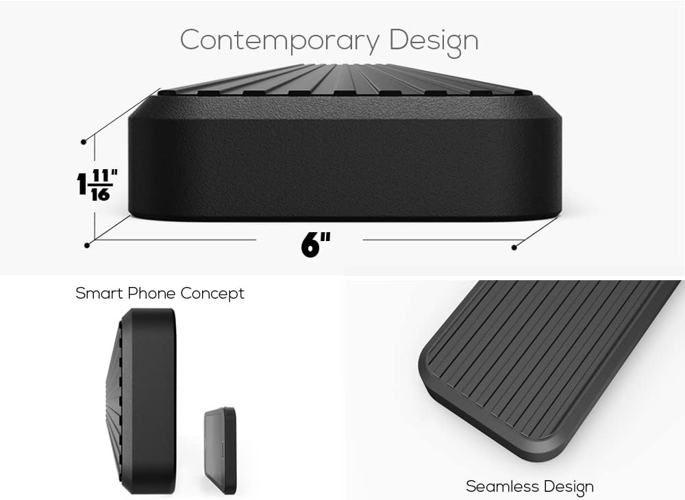 APS Running Boards 6-inch Black Compatible with Ford F150 2015-2025 Regular Cab & F-250 F-350 Super Duty 2017-2025 Stainless Steel (Nerf Bars Side Steps Side Bars)