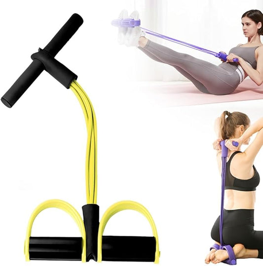21 Fitness Resistance Bands-4 Tube Pedal Ankle Puller, Elastic Yoga Pedal Puller Resistance Band, Stretching Bands for Arm and Leg Workouts Abdomen, AB Training Auxiliary Device for Women Men