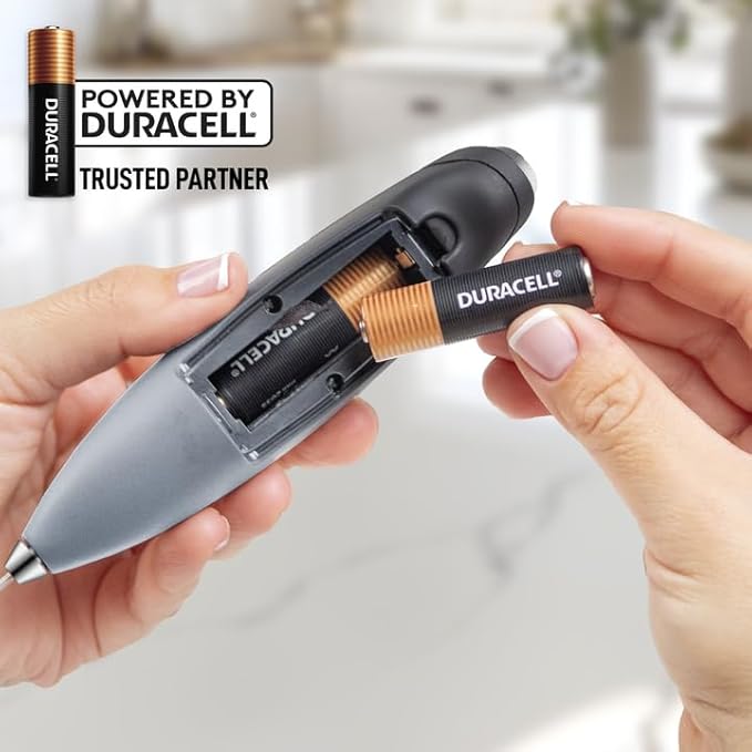 Zulay Powerful Milk Frother (4 Duracell Batteries Included) - Handheld Milk Frother Wand Drink Mixer for Coffee - Powerful Milk Foamer for Cappuccino, Frappe, Matcha & Coffee Creamer - Storm