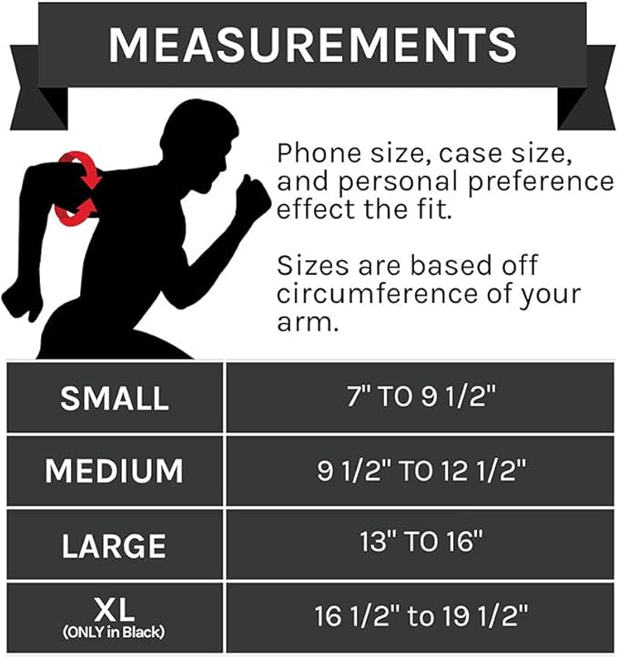 Sprigs Phone Armband Sleeve for iPhone 14, 13, 12, 11, X Galaxy Z, S22, S21, S20 Google Pixel 7, 6, 5. The Lightest & Most Comfortable Running Armband, Stretches to Fit All Phones with Case for Women & Men