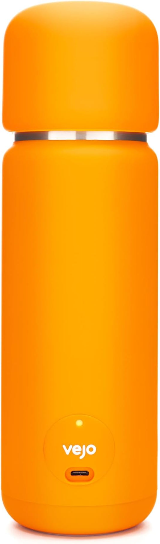 Vejo Personal Blender Powder-Powered Blending System | No Shaking | No Clumps | No Prep | Easy One-Button Design | USB Rechargeable Blender | Orange