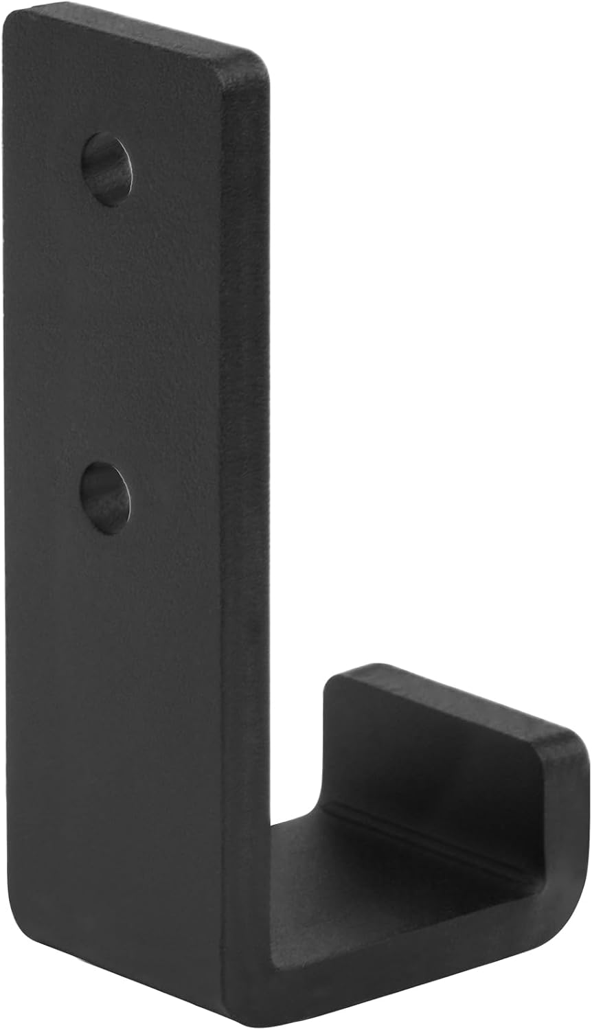 2 Pack 8" Black Steel J Hook, Extra Heavy Duty Wall Mount Utility Hook, Load 330 lbs, 1/4" Thick