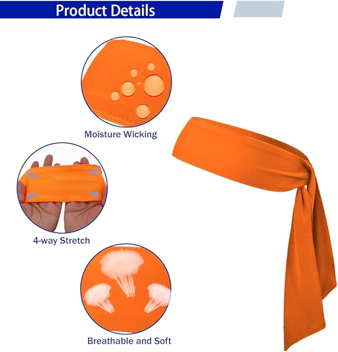 Sport Tie Headbands Tennis Head Tie for Men Women Sports Fans Ninja Soccer Basketball Teams Head Ties Halloween