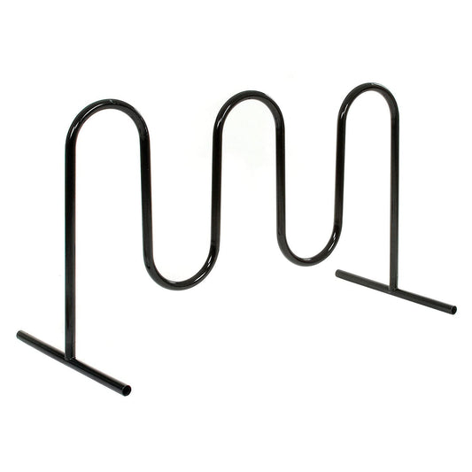 Global Industrial 68" L Wave Bike Rack, Free Standing, 7-Bike Capacity, Powder Coated Steel, Black, Commercial Bike Rack for Stores, Parks, Schools and More