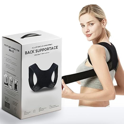 Posture Corrector for Men and Women, adjustable, comfortable, breathable corrector with Elastic Support Upper Back Brace, Shoulder, Lumbar Support Belt-Corset, Fits Discreetly Under Clothing. Size - L