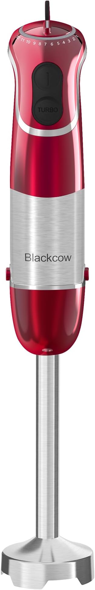 Powerful Immersion Blender 3.0, BPA-Free, 800W Electric Hand Blender with 12-Speed&Turbo, Stick Blender for Soup, Smoothie, Puree, Detachable Base, 304 Stainless Steel 3D Blades, Red