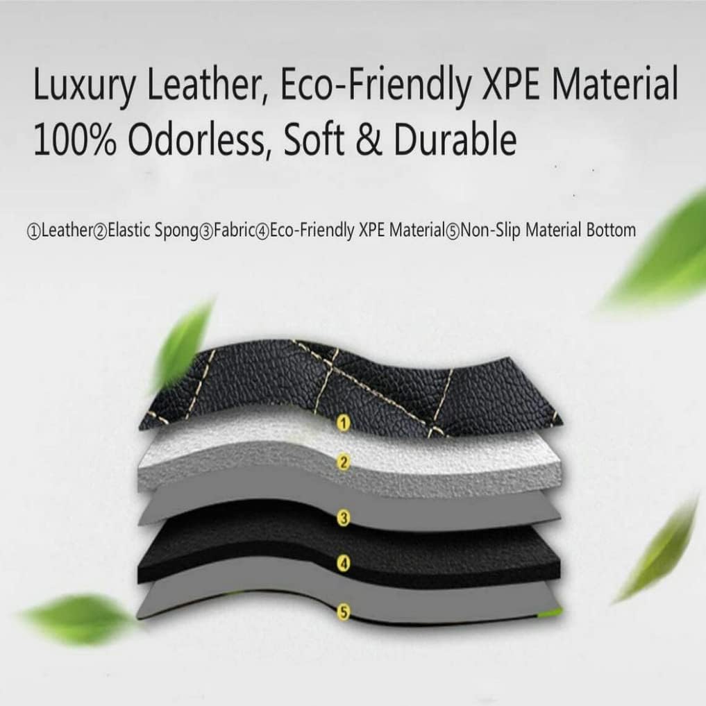 Custom All-Weather Protection Leather Car Floor Mats for Cars Sedan SUV Sports Car Waterproof Floor Mat (3D Brown)