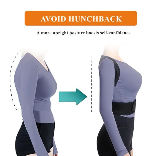 WEEOATAR Posture Corrector,Upper Back Brace Easy to Use,Highly Elastic Posture Trainer,Adjustable Back Straightener Brace,Posture Corrector Strap for Adults and Kids(Black,XL)