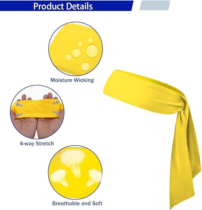 Sport Tie Headbands Tennis Head Tie for Men Women Sports Fans Ninja Soccer Basketball Teams Head Ties Halloween