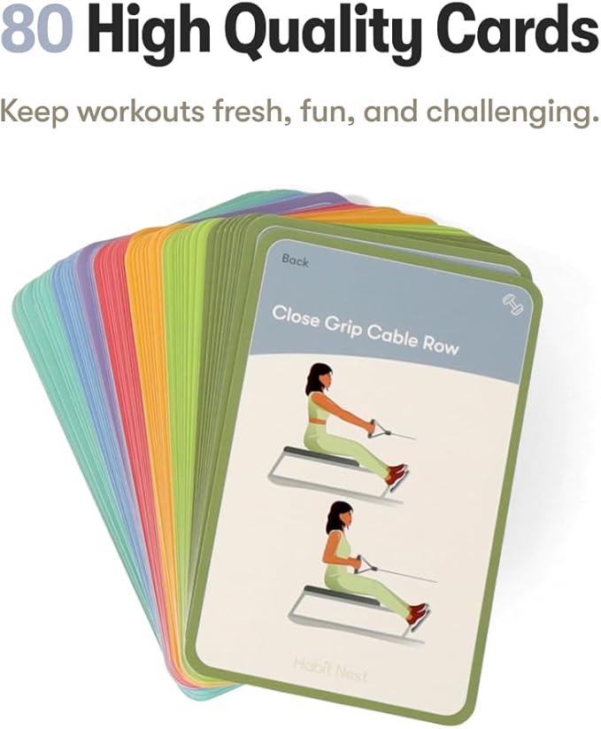 Weightlifting Elevate Exercise Cards: Comprehensive Weightlifting Card Deck for Gym Fitness. Requires Gym Equipment. Includes 65 exercises, 8 bonus challenges, and 4 unique workout formats.