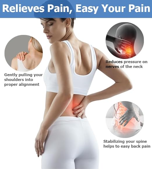 Posture Corrector for Men, and Women, Best suit for Slim body type, Comfortable Upper and Back Brace, Adjustable Back Straightener Support for Back, Shoulder and Neck, Breathable Back Brace, Spine Pain Relief (Medium)