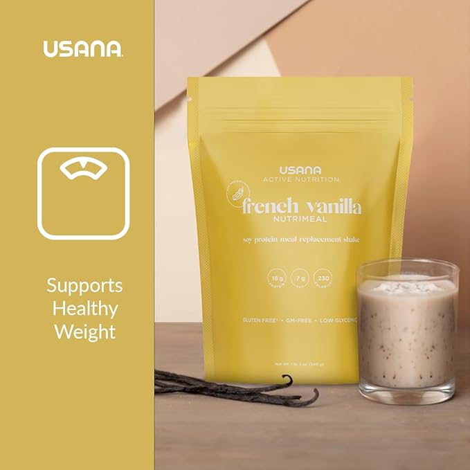 USANA Nutrimeal Meal Replacement Shake - French Vanilla - NON-GMO - Gluten Free - Low Glycemic - 540 Grams - 9 Servings
