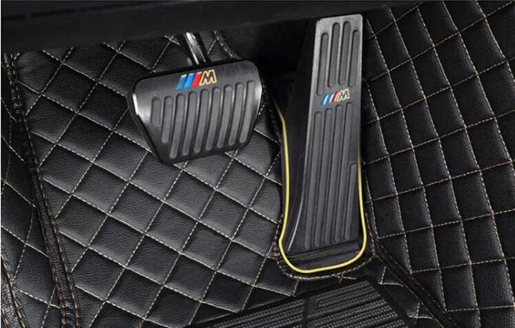 Custom All-Weather Protection Leather Car Floor Mats for Cars Sedan SUV Sports Car Waterproof Floor Mat (Black Beige)