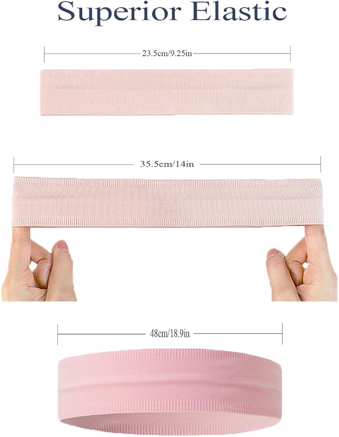 Sweat Headbands for Women 4Packs Elastic Headbands for Women Non Slip Wide Headband Soft Stretchy Hair Bands for Yoga Workout Running