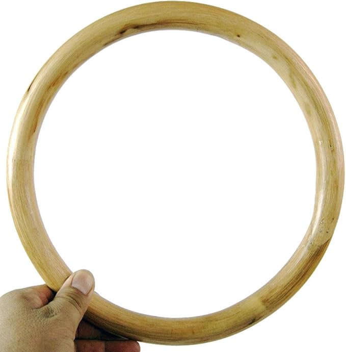 ZooBoo Wing Chun Rattan Ring - Natural Wood Rings Wing Tsun Kung Fu Legs Hand Strength Training Equipment Yewen Sau Sticky IP Man Siu Lum Kung Fu Rings - Rattan 11 inch