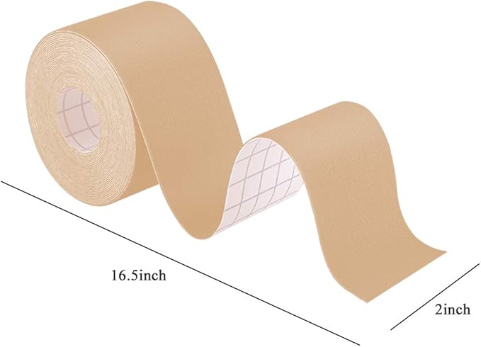 4 Rolls Kinesiology Tape, Waterproof Breathable Muscle Tape Athletic Elastic Tape 16.5ft Uncut Rolls for Knee Pain, Elbow & Shoulder Muscle for Sport Gym Fitness Running, 4 Rolls, Skin Color