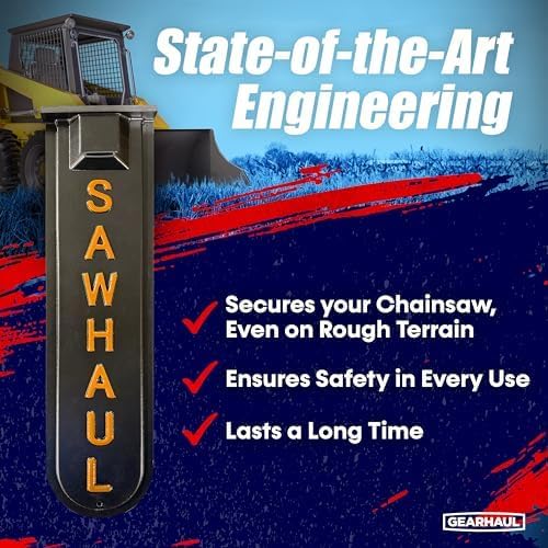 SawHaul Universal Tractor Chainsaw Holder - Made in Kansas USA - Fixed Mount Chainsaw Carrier (20" Orange) Compatible w/All Brands