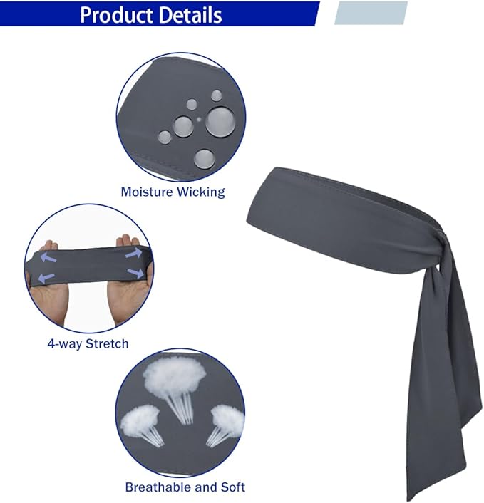 Sport Tie Headbands Tennis Head Tie for Men Women Sports Fans Ninja Soccer Basketball Teams Head Ties Halloween