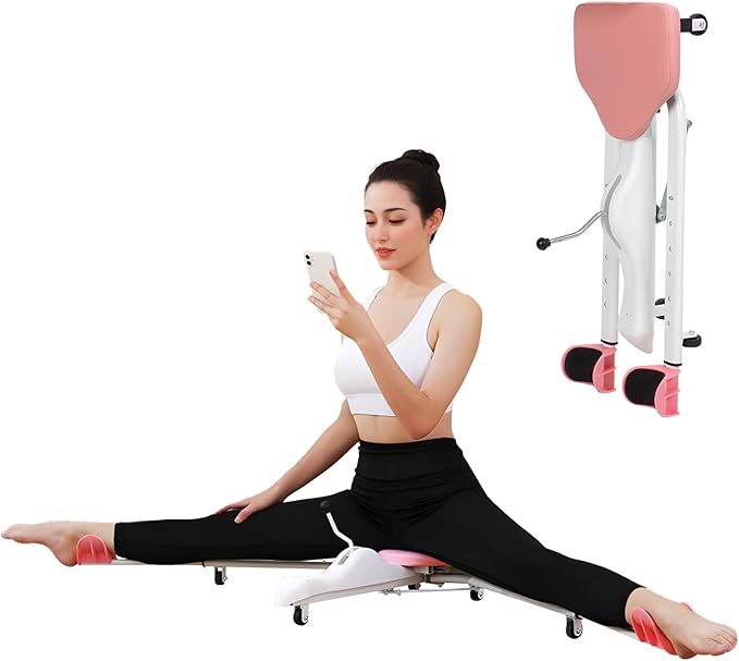 Split Machine for Flexibility, Leg Stretcher Stretching Equipment, Split Stretcher Machine, Splits Trainer, 300lbs Weight Capacity, Yoga Ballet Dance and Gymnastics Training Equipment Pink1