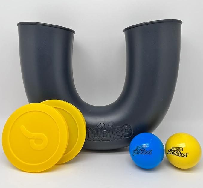 Original pindaloo Skill Game with 2 Balls- Gifts for Kids and Adults Indoor & Outdoor Games, Ball Toys for Boys, Girls, & Teens - Gift Ideas, Fun Stuff, Develops Motor & Juggling Skills (Black Carbon)