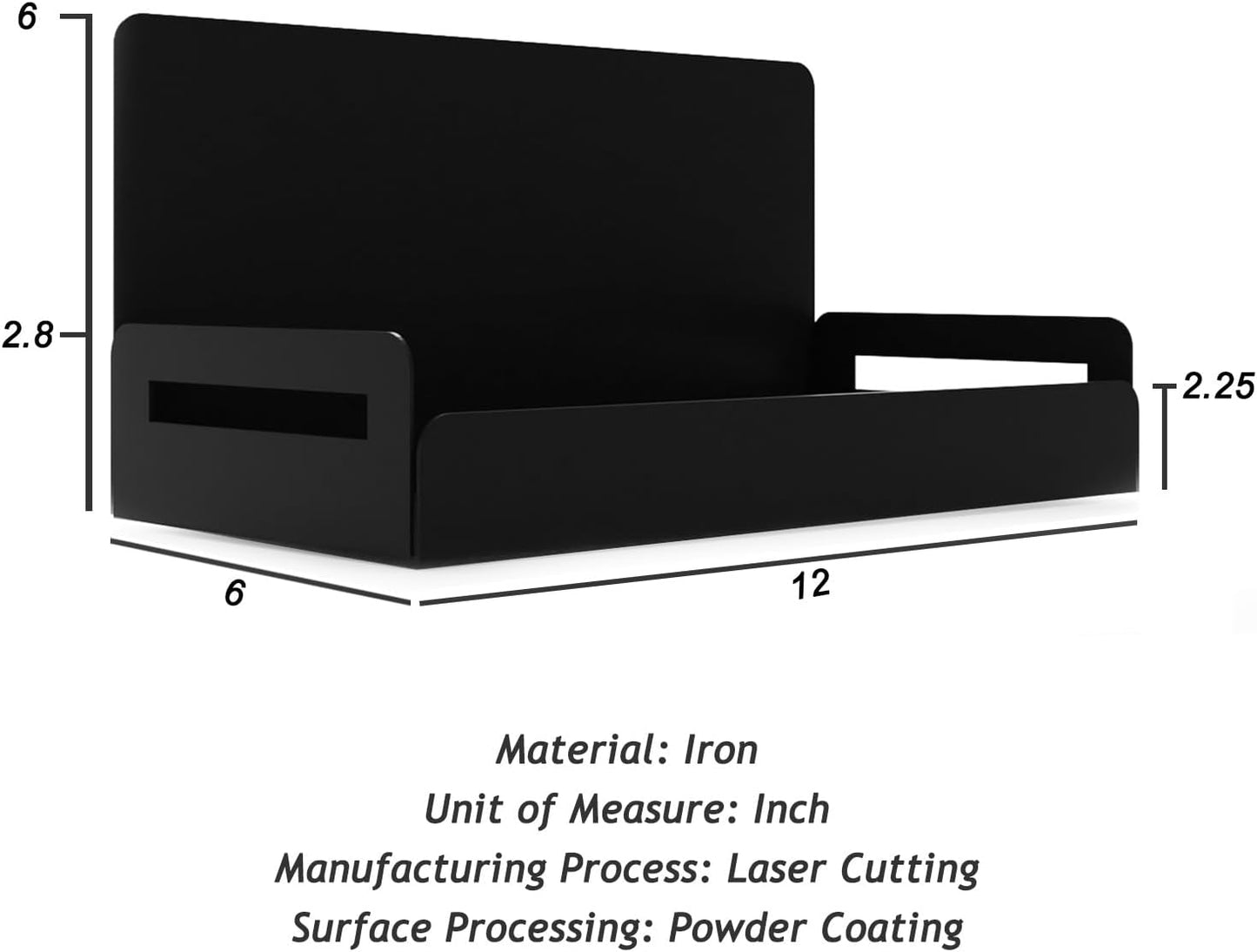 2-Pack Magnetic Spice Rack for Refrigerator - Heavy-Duty 20LB Capacity - Strong Magnetic Shelves for Classroom Whiteboards and Garage Tools, Kitchen Organizer for Utensils, Black
