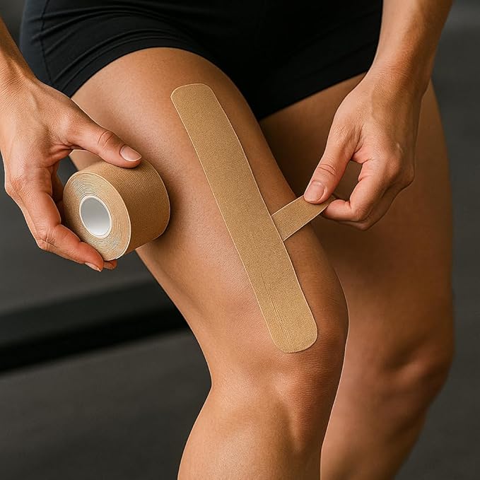 Kinesiology Tape Knees Pre-Cut 20 Inch, Muscle Tape, Athletic Tape for Injuries, Waterproof Roll, Sports Tape for Pain Relief, Physical Therapy Kinetic Tape for Knee, Shoulder, Back, Ankle, Foot