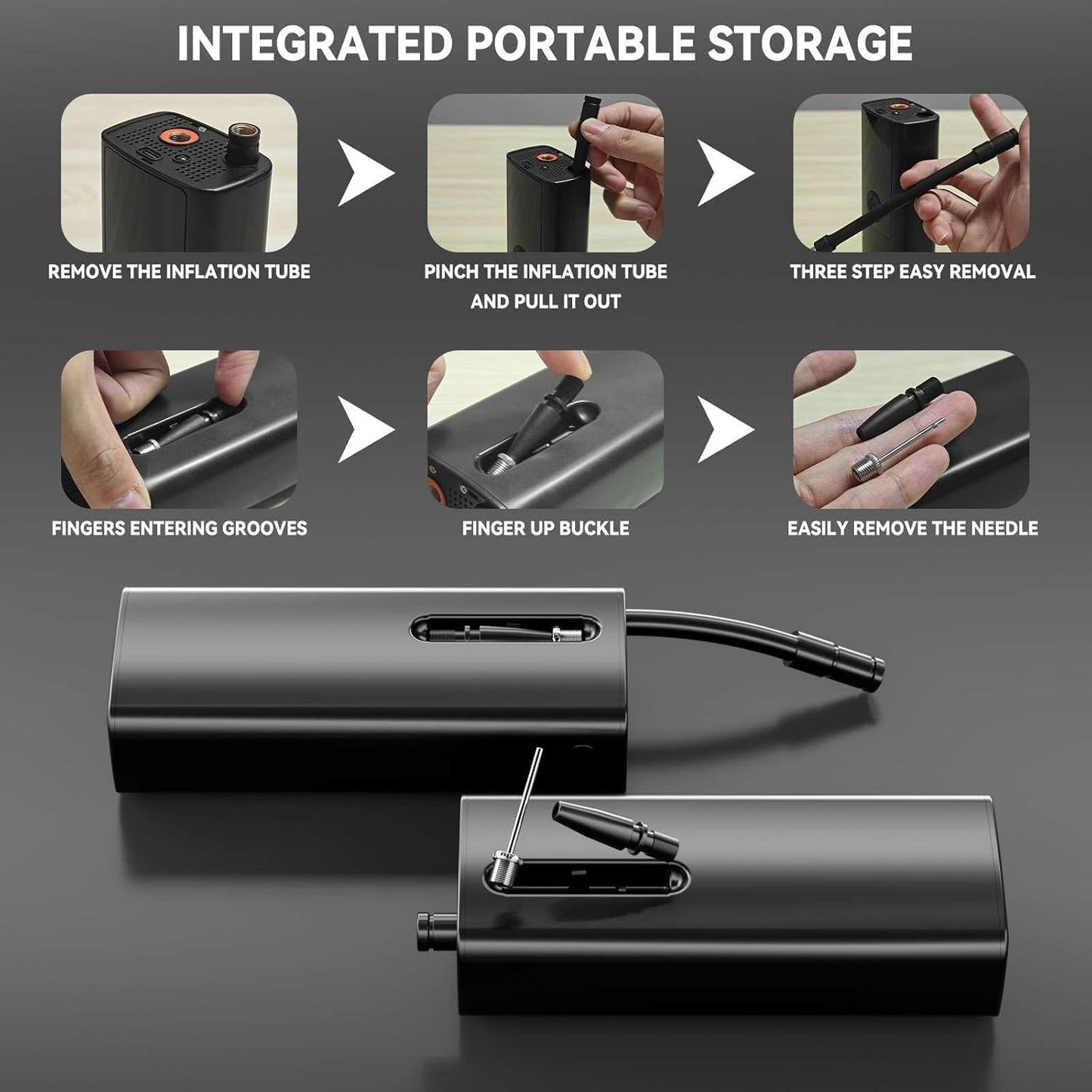 Electric Air Pump - for Bikes, Balls, Motorcycles, Cars & More - with Digital Pressure Gauge, LED Light, Auto Shut-Off - Hi-Reliable Compact Cordless Inflator