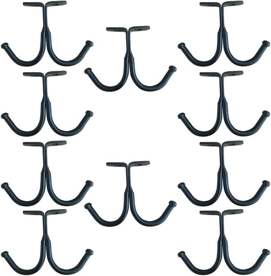 haowei Hanging Hooks from Ceiling, Set of 10 Under Shelf Hook, Robes, Coats, and Clothes in The Closet, Bathroom, Kitchen, and Garage (Black)