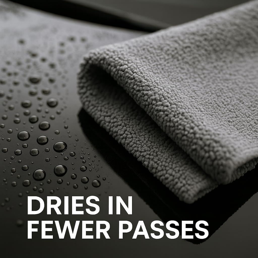 4 Pack Pak Details Edgeless Microfiber Towels for Cars | 16x16 Ultra-Soft, Scratch-Free & Lint-Free Car Detailing Microfiber Cloths for Buffing & Coating | Seamless Finish Auto Cleaning Cloths