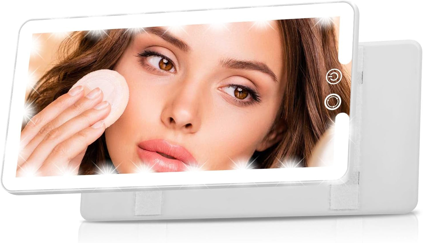 Car Sun Visor Vanity Mirror,Dimmable Makeup Mirror for Car Visor,Rechargeable Led Light with 3 Modes,White