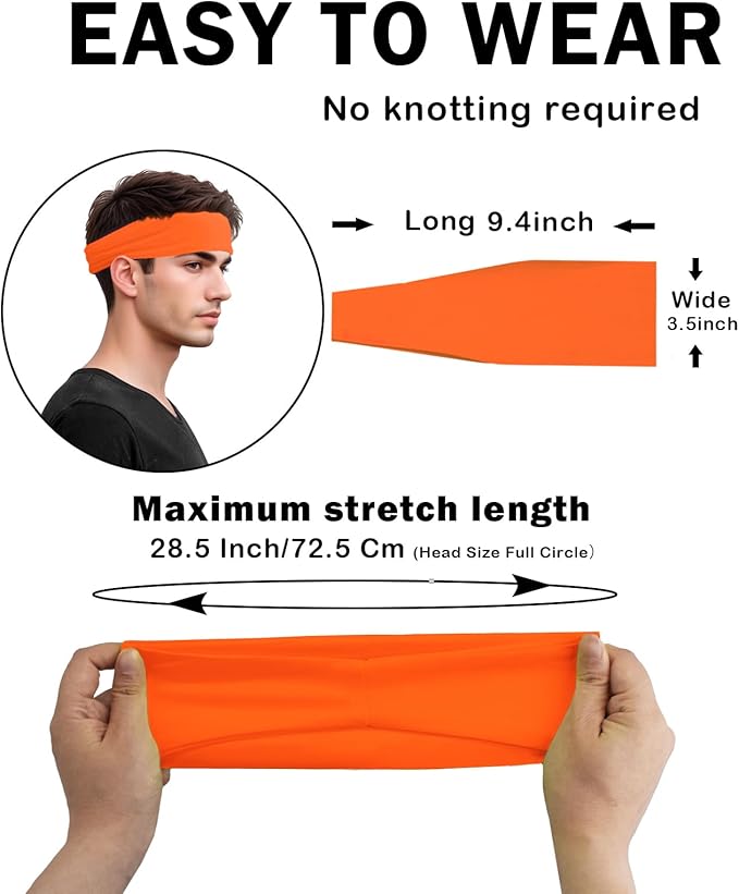 Headbands for Men & Women, Sweat Headband Non-Slip Sweatband Sports Running Cycling Yoga Basketball Workout Football Training
